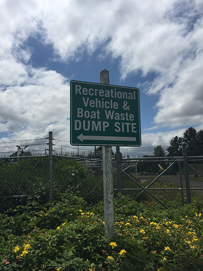 Dump Station Entrance Sign